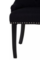 Orsina Black Linen Dining Chair, Comfortable High Back Office Chair, Aesthetic Linen Chair For Living Room - thumbnail 6