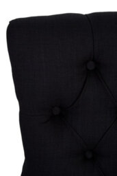 Orsina Black Linen Dining Chair, Comfortable High Back Office Chair, Aesthetic Linen Chair For Living Room - thumbnail 5