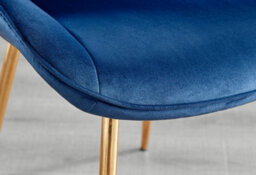 Furniturebox Set Of 2 Dining Chairs - Pesaro Modern Dining Chairs - Navy Velvet Gold Leg Dining Chairs - Kitchen Dining Room Chairs - thumbnail 9