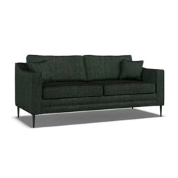 Aspen Green Velvet 3 Seater Sofa, Foam Cushions, Reversible Back & Seat, Piped Detailing, Black Metal Stiletto Legs - thumbnail 3