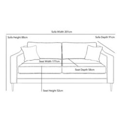 Aspen Green Velvet 3 Seater Sofa, Foam Cushions, Reversible Back & Seat, Piped Detailing, Black Metal Stiletto Legs - thumbnail 2