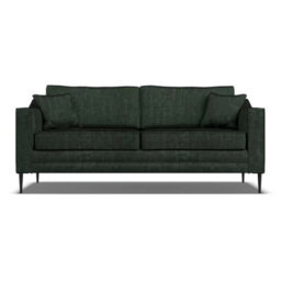 Aspen Green Velvet 3 Seater Sofa, Foam Cushions, Reversible Back & Seat, Piped Detailing, Black Metal Stiletto Legs - thumbnail 4
