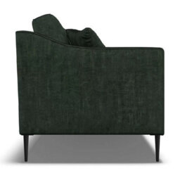 Aspen Green Velvet 3 Seater Sofa, Foam Cushions, Reversible Back & Seat, Piped Detailing, Black Metal Stiletto Legs - thumbnail 5
