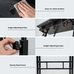 Costway Mobile Standing Desk Laptop Cart W/ Flip-Over Desktop Portable Overbed Table Home Office Computer Desk - thumbnail 7
