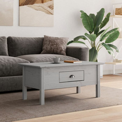 Berkfield Coffee Table Bodo Grey 100X55X45 Cm Solid Wood Pine - image 1