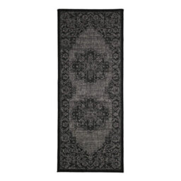 Melrose County Sisal Inspired Traditional Medallion Large Black Non-Slip Area Runner Rug 060/230Cm - thumbnail 4