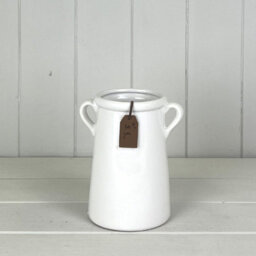 Satchville Small White Ceramic Vase - thumbnail 1