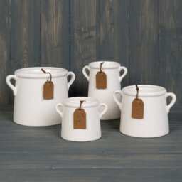 Satchville Small White Ceramic Vase - thumbnail 2