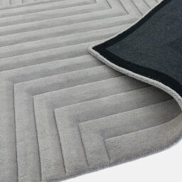 Silver Grey Wool Easy To Clean Optical/ (3D) Handmade , Luxurious , Modern , Wool Rug For Living Room, Bedroom - 200Cm X 290Cm - thumbnail 2