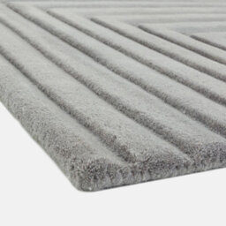 Silver Grey Wool Easy To Clean Optical/ (3D) Handmade , Luxurious , Modern , Wool Rug For Living Room, Bedroom - 200Cm X 290Cm - thumbnail 3
