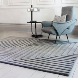 Silver Grey Wool Easy To Clean Optical/ (3D) Handmade , Luxurious , Modern , Wool Rug For Living Room, Bedroom - 200Cm X 290Cm - thumbnail 1