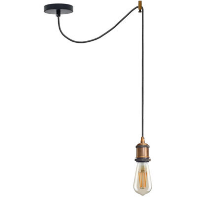Ledsone Yellow Brass Industrial Retro Spider Ceiling Lamp Kit, Adjustable 2M Cord, E27 Socket, Max 60W - image 1