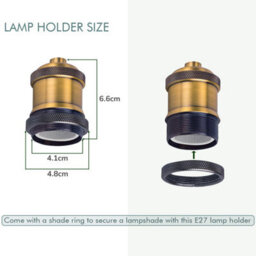 Ledsone Yellow Brass Industrial Retro Spider Ceiling Lamp Kit, Adjustable 2M Cord, E27 Socket, Max 60W - thumbnail 5