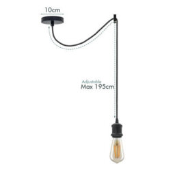 Ledsone Yellow Brass Industrial Retro Spider Ceiling Lamp Kit, Adjustable 2M Cord, E27 Socket, Max 60W - thumbnail 6