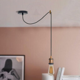 Ledsone Yellow Brass Industrial Retro Spider Ceiling Lamp Kit, Adjustable 2M Cord, E27 Socket, Max 60W - thumbnail 3