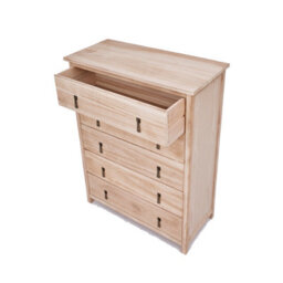 Cabinet Bits Portofino 5 Drawer Chest Of Drawers Drop Brass Handle - thumbnail 4