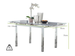 Furniturebox Uk Enna White Glass Extending Dining Table And 4 Black Murano Chairs - thumbnail 8