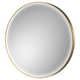 Hudson Reed Mensa Round Led Touch Sensor Inset Framed Mirror With Demister, Brushed Brass, 800 X 800 mm - thumbnail 3