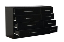 Harmin High Gloss Black 8 Drawer Sideboard / Cupboard / Buffet Solo / Chest Of Drawers - thumbnail 6
