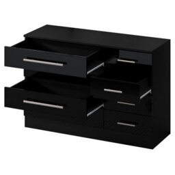 Harmin High Gloss Black 8 Drawer Sideboard / Cupboard / Buffet Solo / Chest Of Drawers - thumbnail 4