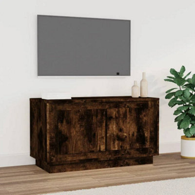 Berkfield Tv Cabinet Smoked Oak 80X35X45 Cm Engineered Wood - image 1