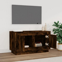 Berkfield Tv Cabinet Smoked Oak 80X35X45 Cm Engineered Wood - thumbnail 3
