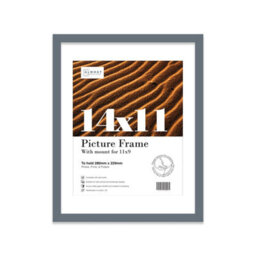 "14X11"" Grey Frame With Mount For 11X9"" Pictures 20mm Slim Edge Portrait And Landscape Display With Wall Hooks And Kickstand" - thumbnail 1