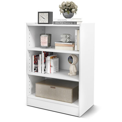 Costway 3-Tier Wooden Bookcase Open Storage Shelf Organizer Display Rack White - image 1