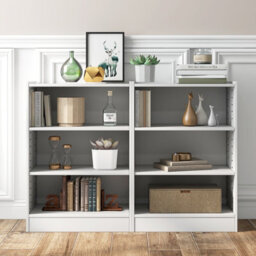 Costway 3-Tier Wooden Bookcase Open Storage Shelf Organizer Display Rack White - thumbnail 9
