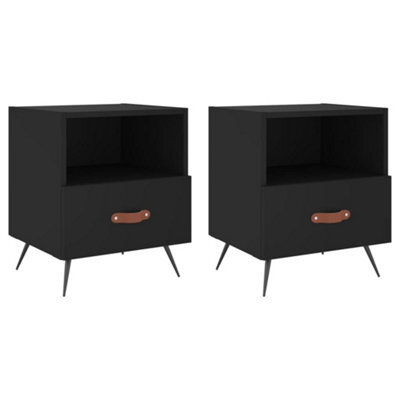 Berkfield Modern Bedside Cabinets 2 Pcs Black 40X35X47.5 Cm Engineered Wood - image 1