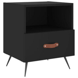 Berkfield Modern Bedside Cabinets 2 Pcs Black 40X35X47.5 Cm Engineered Wood - thumbnail 5