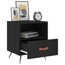 Berkfield Modern Bedside Cabinets 2 Pcs Black 40X35X47.5 Cm Engineered Wood - thumbnail 4