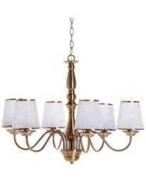 Beliani Aurora 6-Light Brass Chandelier With Emperor Acrylic Shades, W65 X D65 X H127Cm - thumbnail 2