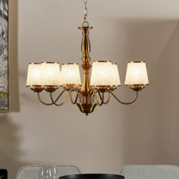 Beliani Aurora 6-Light Brass Chandelier With Emperor Acrylic Shades, W65 X D65 X H127Cm - thumbnail 1