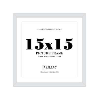 "15X15"" Light Grey Picture Frame - 15X15"" Square Frame With 14X14"" Mount For 15X15""/14X14"" Pictures Moderrn Style Thin Edge, 1 Pack" - image 1