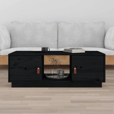 Berkfield Coffee Table Black 100X50X35 Cm Solid Wood Pine - image 1