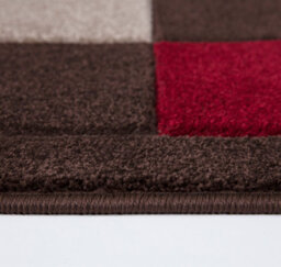 Smart Living Modern Thick Havana Carved Area Rug, Living Room Carpet, Kitchen Floor, Bedroom Soft Rugs 60Cm X 220Cm - Brown Red - thumbnail 5