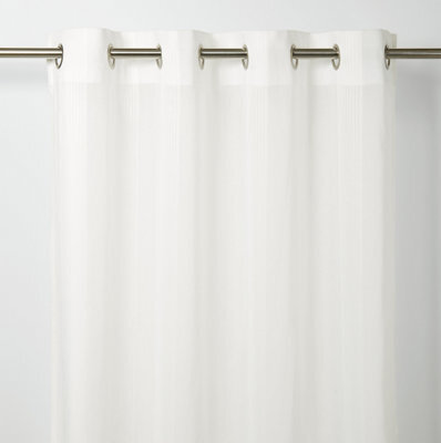 GoodHome Lota White Vertical Stripe Daylight Eyelet Voile Curtain (W)140Cm (L)260Cm, Single - image 1