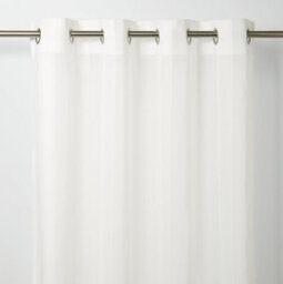 GoodHome Lota White Vertical Stripe Daylight Eyelet Voile Curtain (W)140Cm (L)260Cm, Single - thumbnail 1