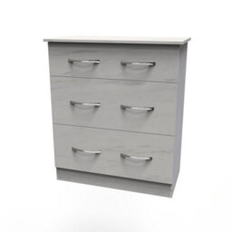 Hampshire 3 Drawer Deep Chest Of Drawers In Marble (Ready Assembled) - thumbnail 3