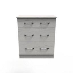 Hampshire 3 Drawer Deep Chest Of Drawers In Marble (Ready Assembled) - thumbnail 1