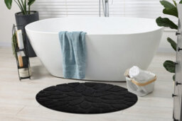 RugsX Bathroom Rug Supreme Circle Stones, Non-Slip, Soft - Black Circle 50 Cm - thumbnail 3