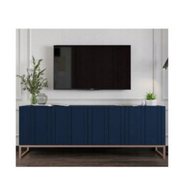 Heze Furniture Elpis Glamour Tv Cabinet Media Unit With Storage - Navy / Copper Frame - thumbnail 5