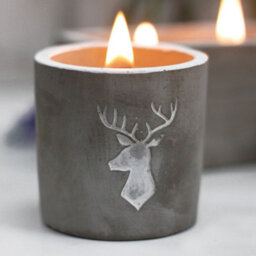 Serenityy Medium Concrete Wooden Wick Candle - Stag Head - Whiskey & Woodsmoke - 450G - thumbnail 6