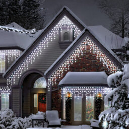 Snowtime Christmas Outdoor Icicle Multifunction Lights - 1000 Led's - White - thumbnail 1