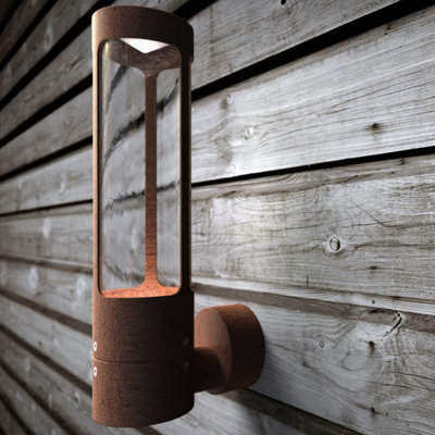 Nordlux Helix Outdoor Corten Wall Light Coastal/marine Safe Brown,mains - image 1