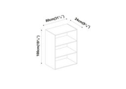 Urbn-Living White - Wide 3-Tier Shelf Wooden Bookcase - thumbnail 4