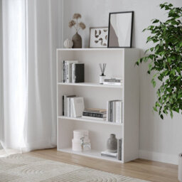 Urbn-Living White - Wide 3-Tier Shelf Wooden Bookcase - thumbnail 3