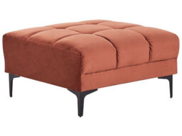Wyld And Coco Red Velvet Tufted Ottoman - Rectangular Footstool 80 X 88 X 41 Cm - thumbnail 3