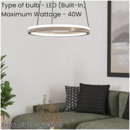 Loops Sandy Finish Modern Design Led Pendant Ceiling Light For Stylish Indoor Spaces - thumbnail 2